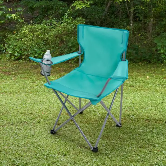 Alt view image 6 of 6 - Ozark Trail Quad Folding Camp Chair with Cup Holder, Green Sea