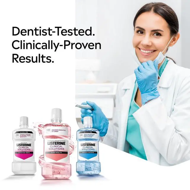 Alt view image 5 of 7 - Listerine Clinical Solutions Gum Health Antiseptic Mouthwash Oral Care, 1 L