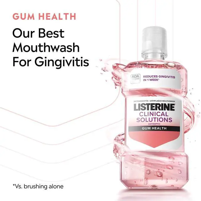 Main image of Listerine Clinical Solutions Gum Health Antiseptic Mouthwash Oral Care, 1 L