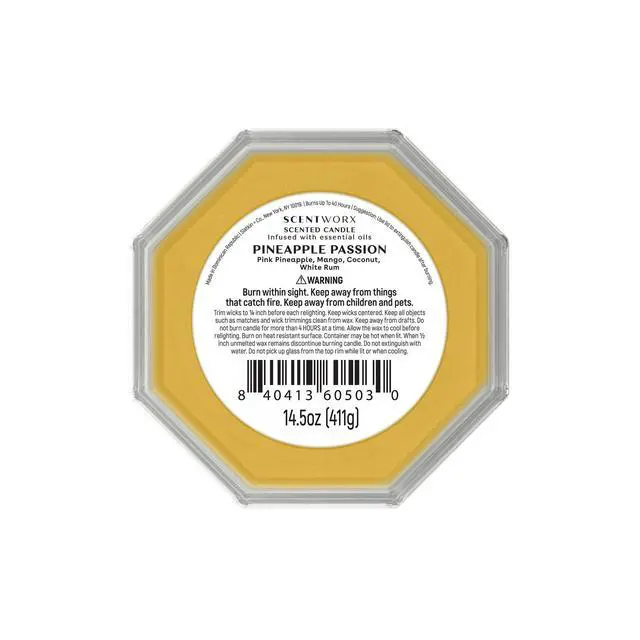 Alt view image 4 of 5 - Scentworx 14.5 oz Pineapple Passion 3-Wick Jar Candle by Slatkin & Co
