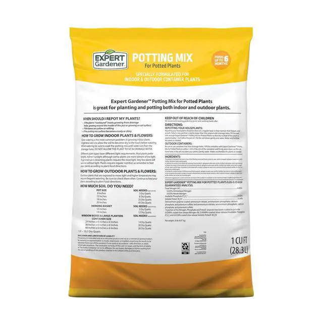 Alt view image 5 of 6 - Expert Gardener Potting Mix for Potted Plants, 1 Cu. Ft., Indoor and Outdoor Soil