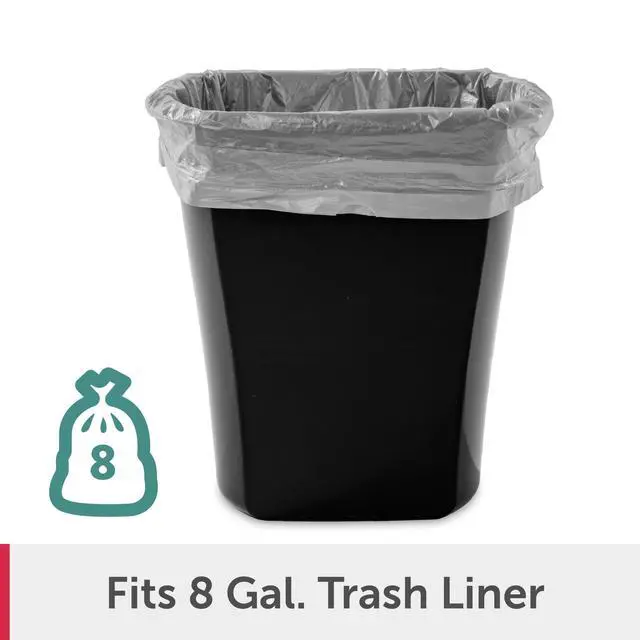 Alt view image 4 of 6 - Sterilite Small Bathroom Trash Can, 5.5 Gallon Plastic Garbage Bucket Bin with No Lid, Black