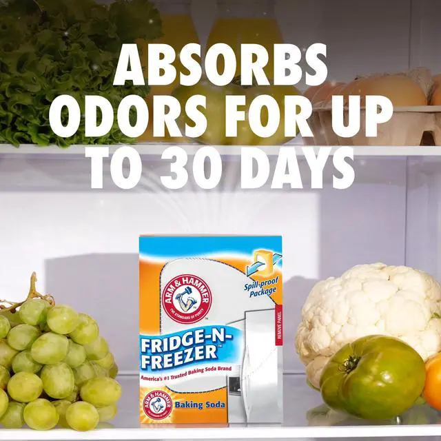 Alt view image 6 of 7 - (5 pack) ARM & HAMMER Baking Soda Fridge-N-Freezer Odor Absorber with Flo-Thru Technology, 14 oz