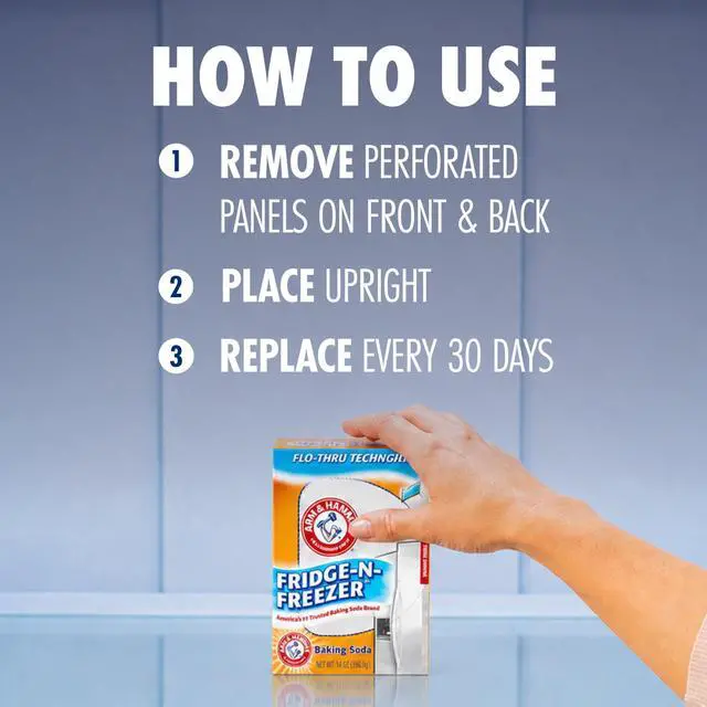 Alt view image 2 of 7 - (5 pack) ARM & HAMMER Baking Soda Fridge-N-Freezer Odor Absorber with Flo-Thru Technology, 14 oz