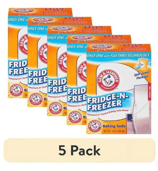 Main image of (5 pack) ARM & HAMMER Baking Soda Fridge-N-Freezer Odor Absorber with Flo-Thru Technology, 14 oz