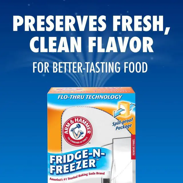 Alt view image 7 of 7 - (5 pack) ARM & HAMMER Baking Soda Fridge-N-Freezer Odor Absorber with Flo-Thru Technology, 14 oz