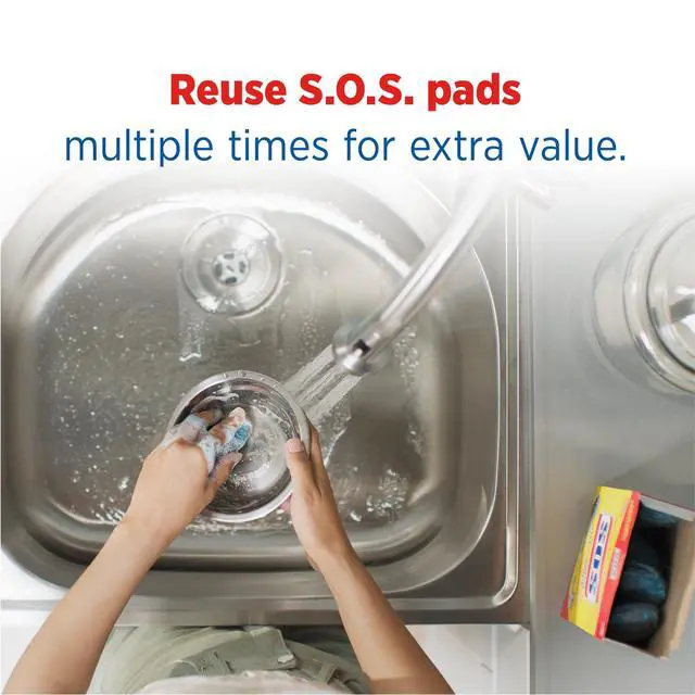Alt view image 5 of 7 - S.O.S Steel Wool Dish Scrubber Pads, 10 Pack