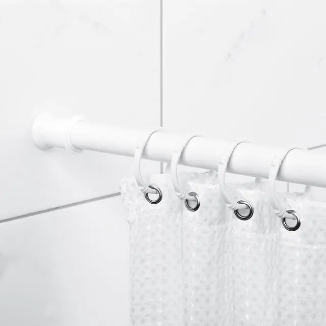 Alt view image 5 of 6 - Mainstays Adjustable Tension Shower Curtain Rod, 44 - 72", Easy to Install, No Drilling, White