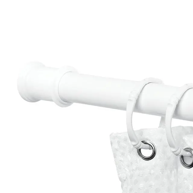 Alt view image 2 of 6 - Mainstays Adjustable Tension Shower Curtain Rod, 44 - 72", Easy to Install, No Drilling, White