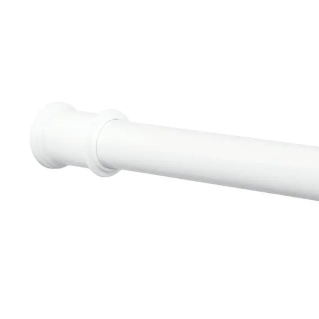 Alt view image 4 of 6 - Mainstays Adjustable Tension Shower Curtain Rod, 44 - 72", Easy to Install, No Drilling, White
