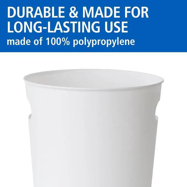 Alt view image 5 of 5 - Mainstays Basic Plastic Wastebasket, 2.64 gal, with Cut-Out Handles, White