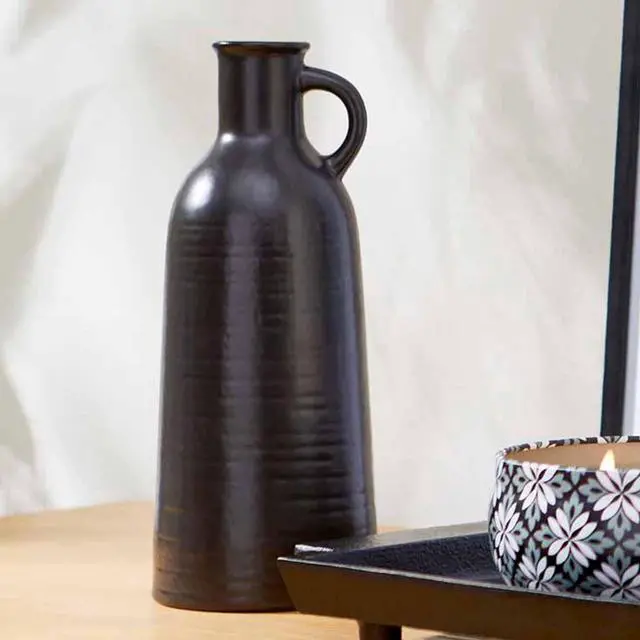 Alt view image 4 of 5 - Better Homes & Gardens 8" Black Ceramic Jug Vase
