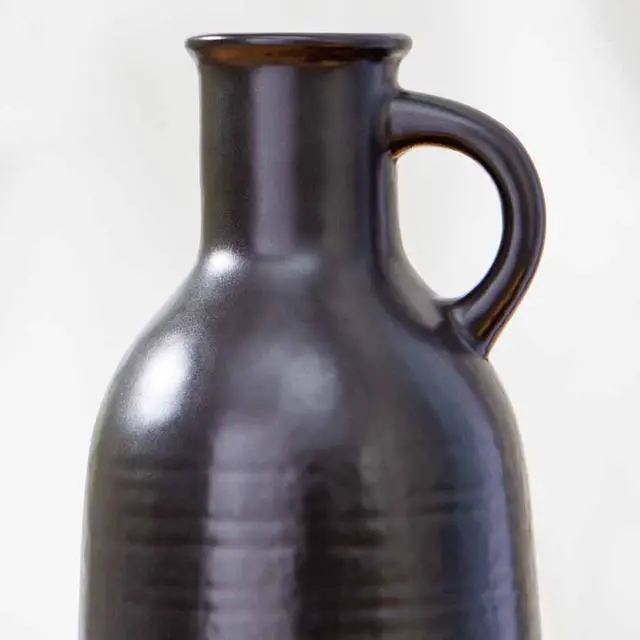Alt view image 3 of 5 - Better Homes & Gardens 8" Black Ceramic Jug Vase