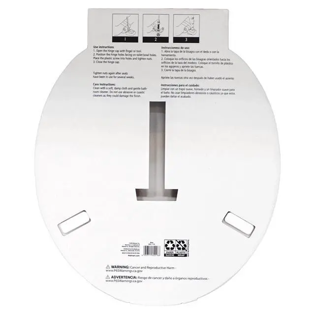 Alt view image 5 of 6 - Mainstays Molded Wood Toilet Seat, White, Single Seat