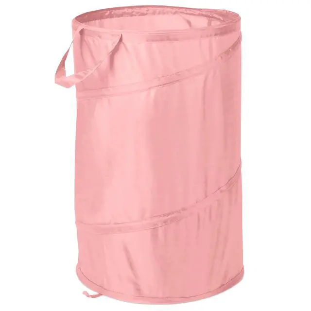 Alt view image 5 of 7 - Mainstays Pop-Up Spiral Polyester Laundry Hamper, Pink