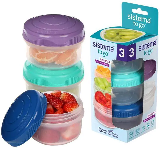 Main image of Sistema To Go Round Mini Bites 3-Pack (Colors May Vary)