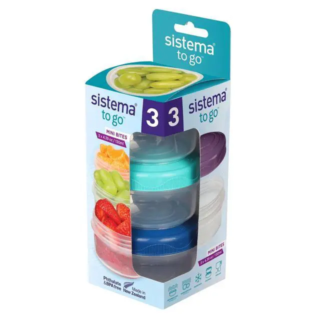 Alt view image 5 of 6 - Sistema To Go Round Mini Bites 3-Pack (Colors May Vary)