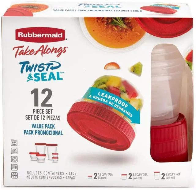 Main image of Rubbermaid Takealongs 12 Piece Food Storage Set, Red