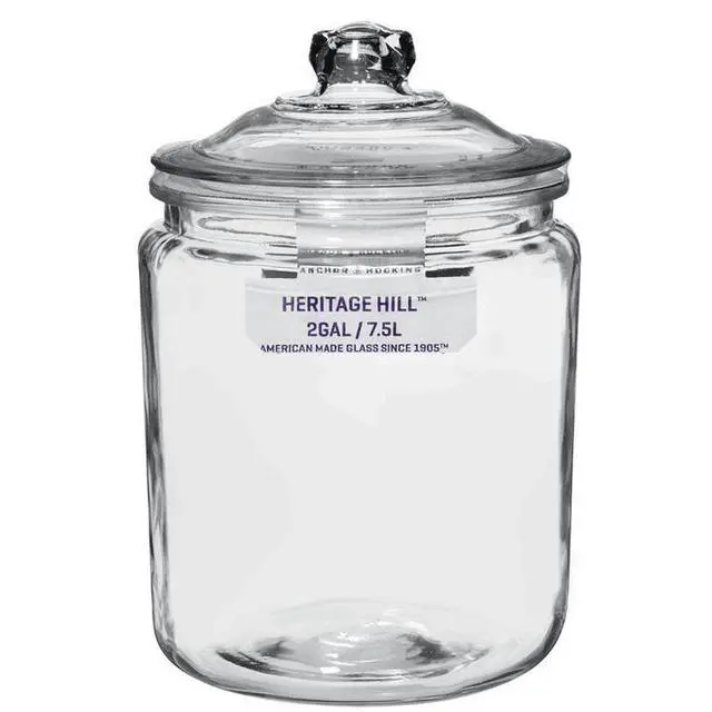 Alt view image 3 of 6 - Anchor Hocking Heritage Hill Glass Jar with Lid, 2 Gallon, Made for Pantry Jar Storage and Display