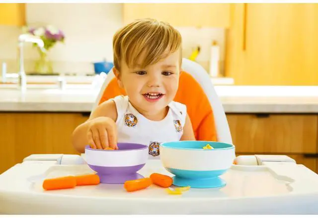 Alt view image 6 of 6 - Munchkin® Stay Put Suction Round Bowls, Plastic, Multi-Color, 3 Pack