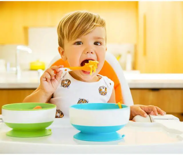 Alt view image 3 of 6 - Munchkin® Stay Put Suction Round Bowls, Plastic, Multi-Color, 3 Pack