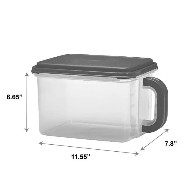 Alt view image 3 of 7 - Mainstays Medium Plastic Canister with Handle, 21 Cups, Gray Lid and Handle, Made for Pantry Organization and Food Storage