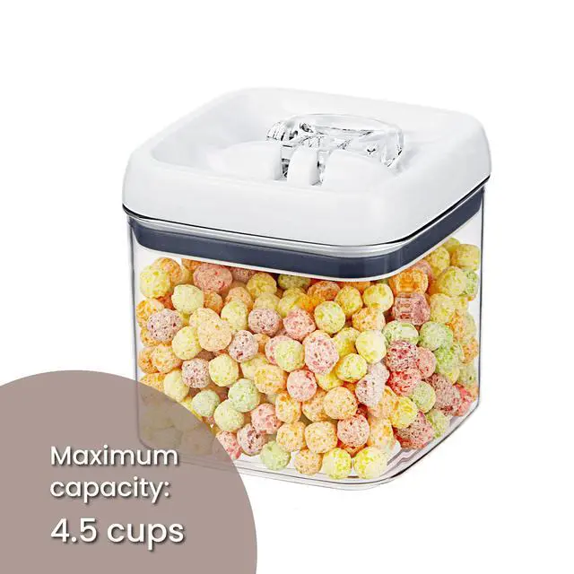 Alt view image 4 of 6 - Better Homes & Gardens Canister - 4.5 Cup Flip-Tite® Square Food Storage Container, Designed to Help with Pantry Organization and Food Storage