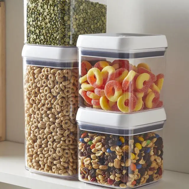 Alt view image 5 of 6 - Better Homes & Gardens Canister - 4.5 Cup Flip-Tite® Square Food Storage Container, Designed to Help with Pantry Organization and Food Storage
