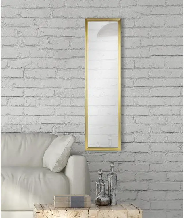 Main image of Mainstays 13x49 Gold Rectangle Large Wall Mirror for Bathroom or Living Room
