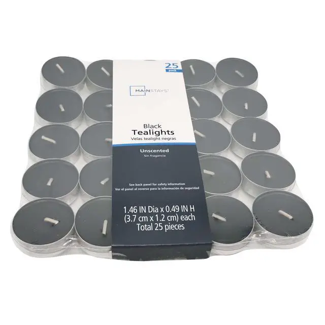 Alt view image 2 of 4 - Mainstays Black Unscented Indoor/Outdoor Tealight Candle