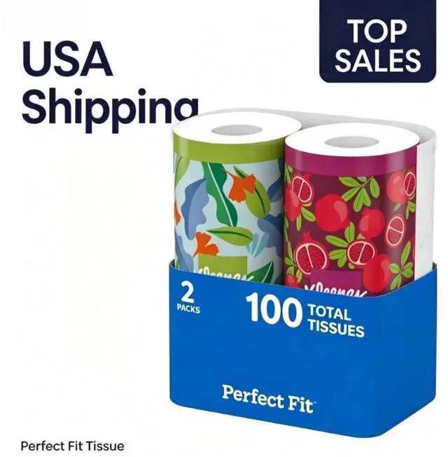 Main image of Kleenex Perfect Fit 2-Ply Canister Facial Tissues, 2 Pack (100 Total Tissues)