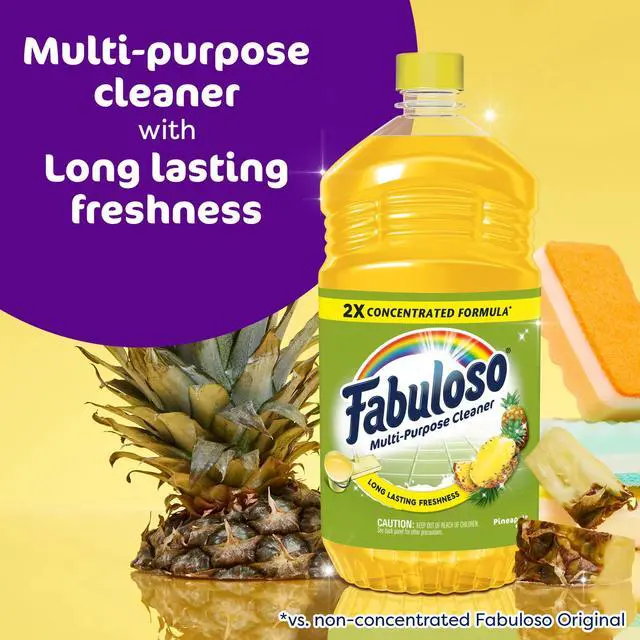 Alt view image 2 of 6 - Fabuloso 2X Multi-Purpose Cleaner, No Rinse Floor Cleaner, Long-Lasting Freshness, Pineapple Scent, 56 fl oz