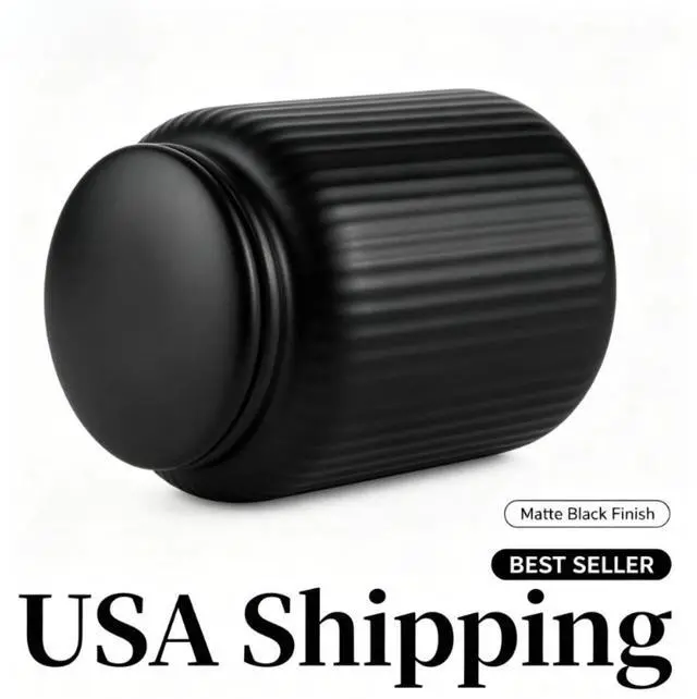 Main image of Thyme & Table Small (580mL) Ceramic Ribbed Kitchen Organization Jar, Black