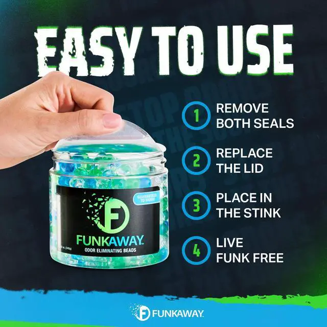 Alt view image 2 of 7 - FunkAway Odor Eliminating Beads, Supercharged Odor Absorbing Beads, 12 oz