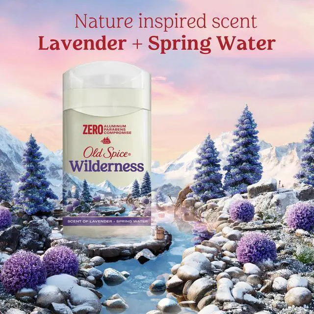 Alt view image 5 of 5 - Old Spice Aluminum Free Men's Deodorant, Invisible Solid Stick, Wilderness with Lavender, 3 oz