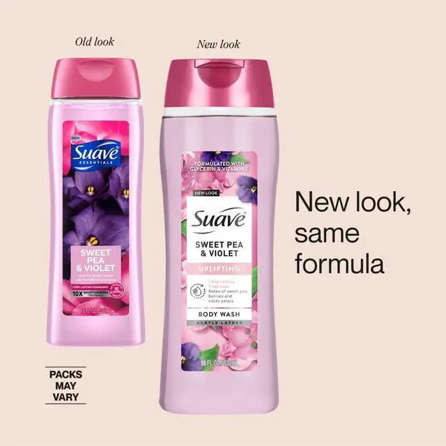 Alt view image 2 of 6 - Suave Sweet Pea & Violet Moisturizing Body Wash with Glycerin & Vitamin E, 18 FL OZ