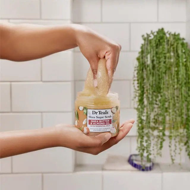 Alt view image 2 of 6 - Dr Teal's Shea Sugar Body Scrub with Shea Butter, Almond & Essential Oils, 19 oz