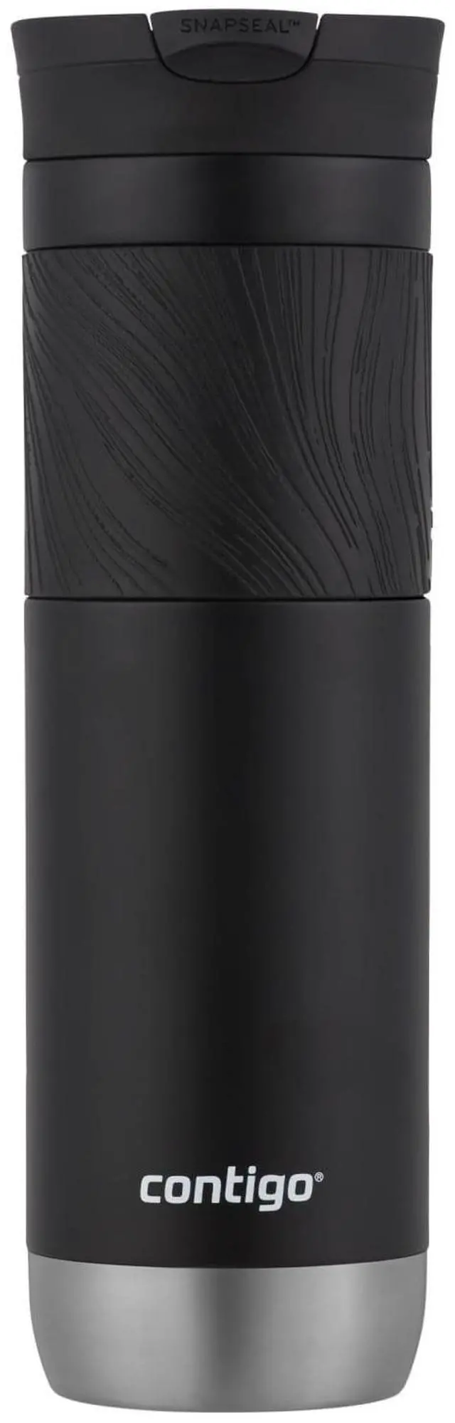 Main image of USA Shipping Contigo Byron 2.0 Stainless Steel Travel Mug with SNAPSEAL Lid and Grip in Black, 24 fl oz.
