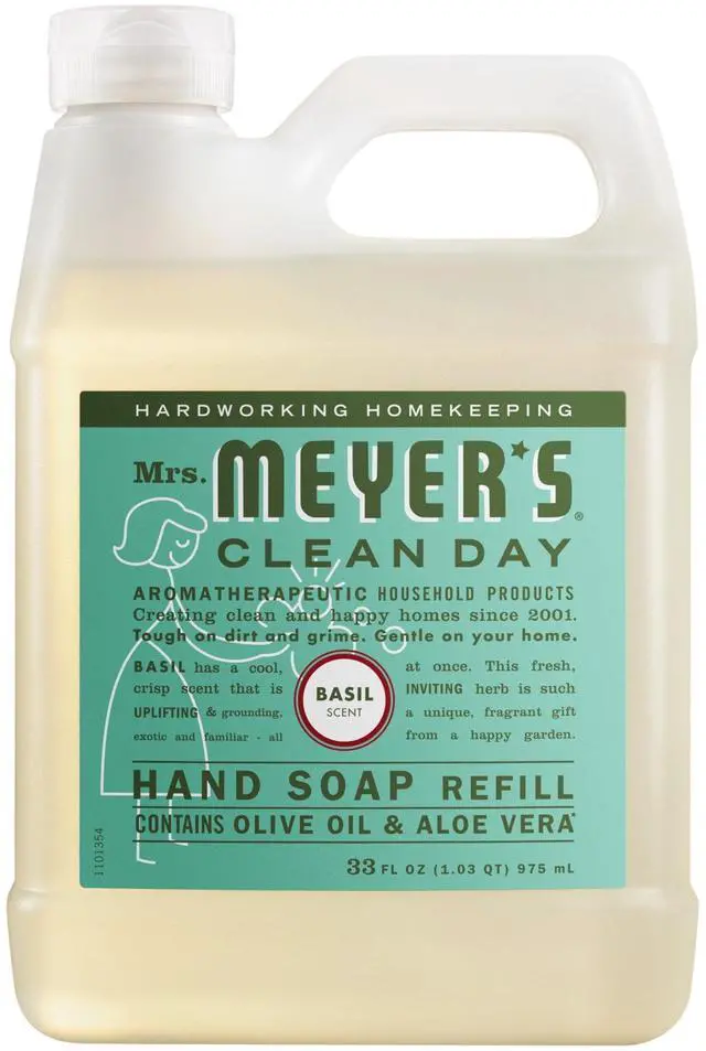 Main image of Mrs. Meyer's Clean Day Hand Soap Refill, Basil Scent, 33 Fl Oz