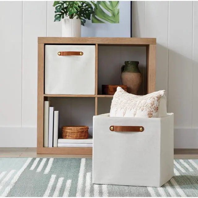 Alt view image 3 of 6 - Better Homes & Gardens Collapsible Fabric Cube Storage Bin, Vanilla