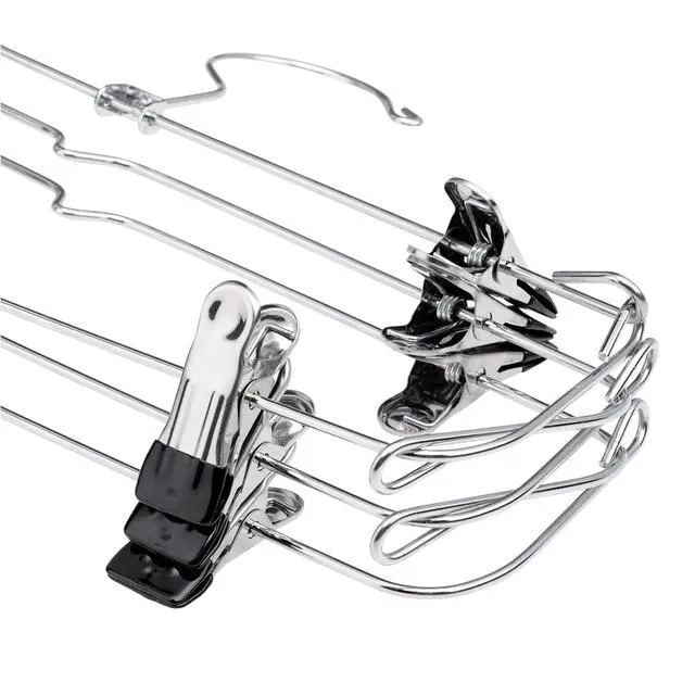 Alt view image 2 of 5 - Mainstays 6-Tier Space-Saving Chrome Metal Pant & Skirt Hanger