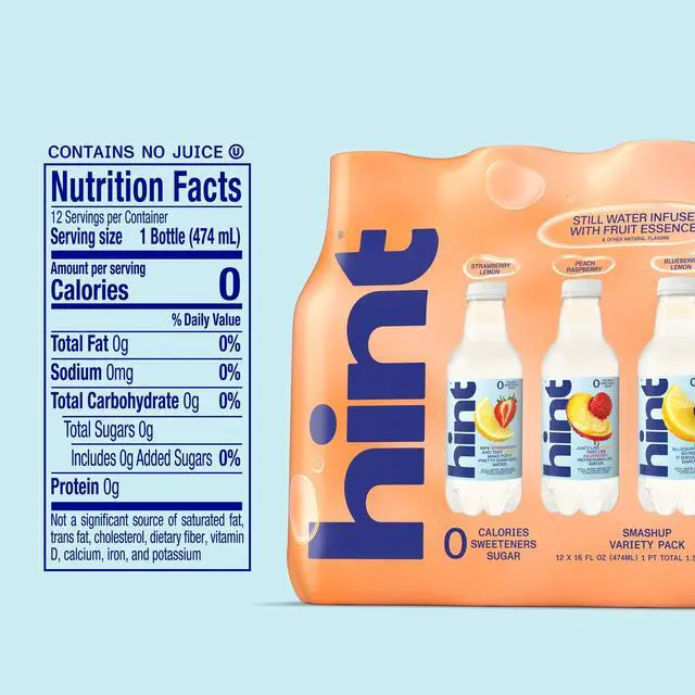 Alt view image 2 of 5 - Hint Smash-Up 4-Flavor Variety Pack Flavored Water V2, 16 fl oz, 12 Pack Plastic Bottles