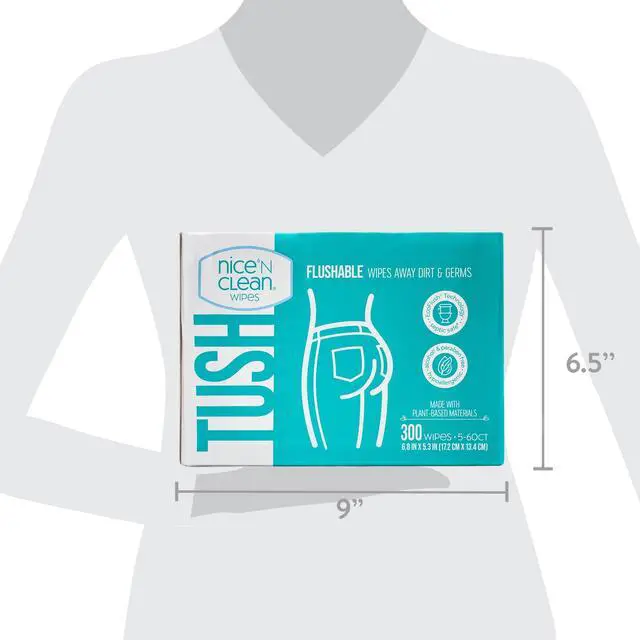 Alt view image 3 of 6 - Nice n Clean Flushable Wipes, 5 packs of 60 wipes, 300 wipes total