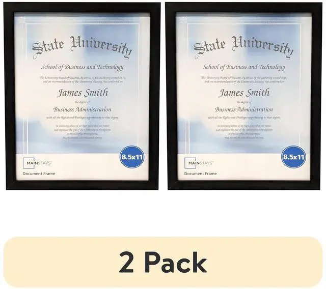 Main image of (2 pack) Mainstays 8.5x11 Picture Frame Black Document Wall Photo Frame