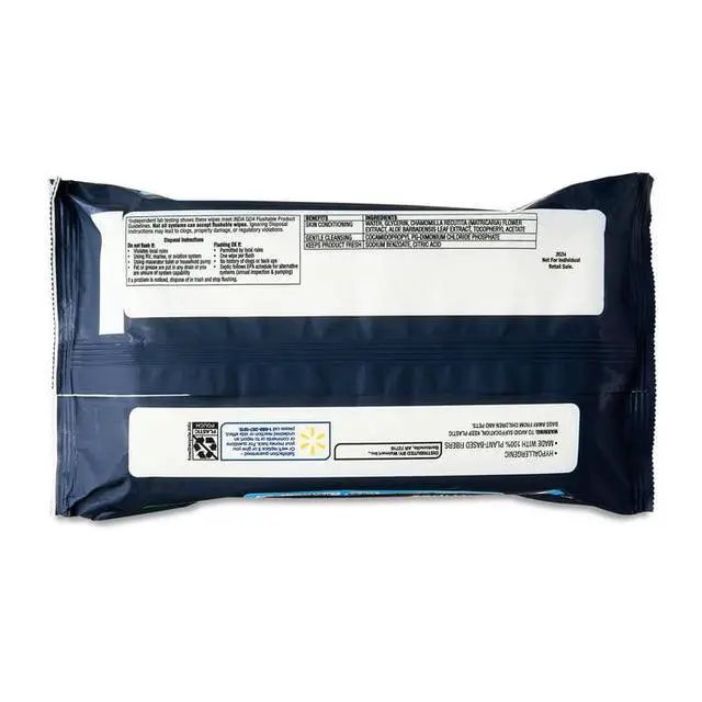 Alt view image 3 of 5 - Equate Extra Large Flushable Wet Wipes, Fragrance Free, 144 Wipes, 3 Pack