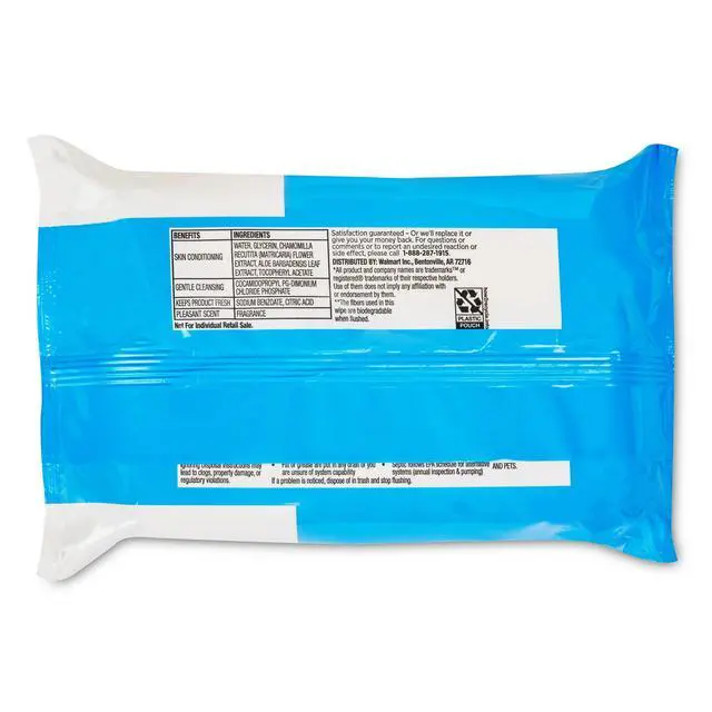 Alt view image 5 of 6 - Equate Flushable Wet Wipes, Fresh Scent, 144 Wipes, 3 Pack