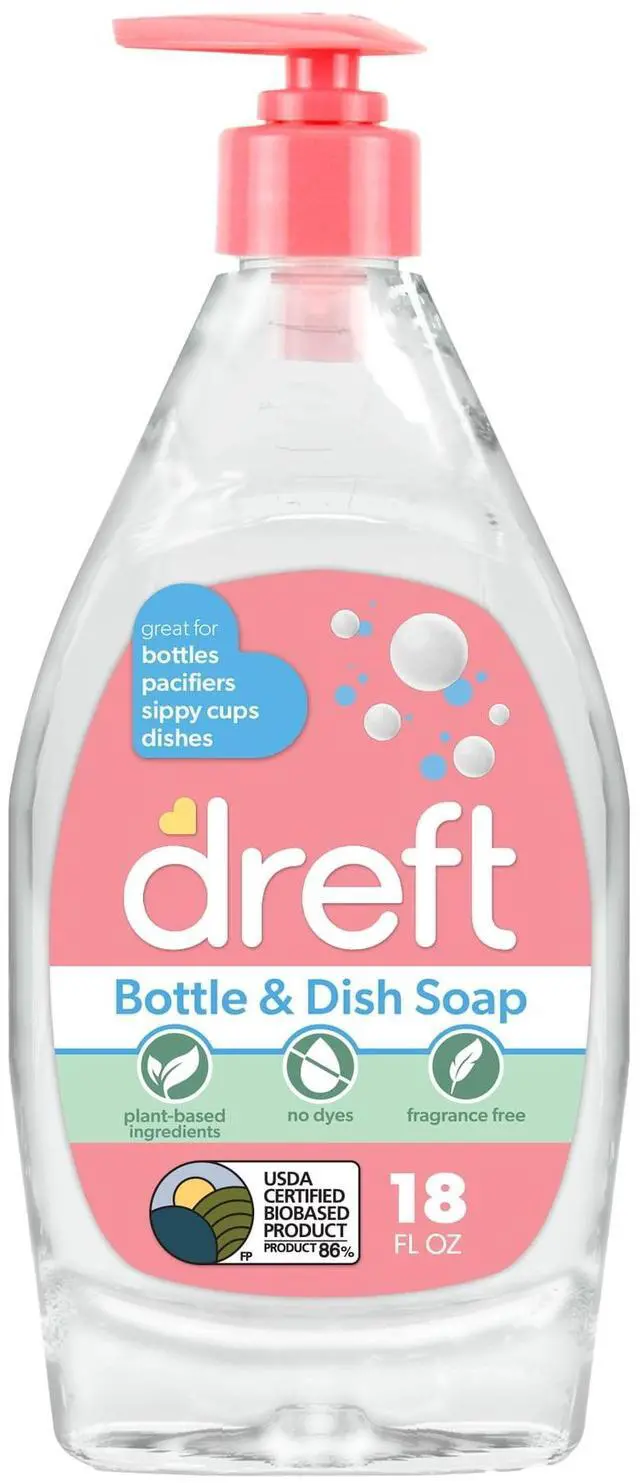 Alt view image 2 of 4 - Dreft Plant-Derived Liquid Dish Soap and Dishwashing Detergent for Baby Bottle, Fragrance Free Baby Essentials, 18 fl oz