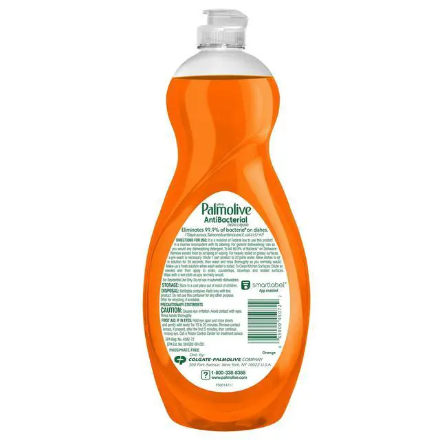 Alt view image 5 of 7 - Palmolive Ultra Concentrated Antibacterial Liquid Dish Soap, Orange Scent, 32.5 Fluid Ounce Bottle