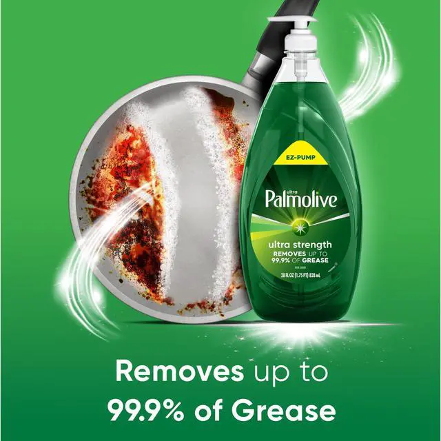 Alt view image 6 of 6 - Palmolive Ultra Strength Liquid Dish Soap, Grease Cutting, 28 fl oz EZ-Pump, EZ-Clean Bottle