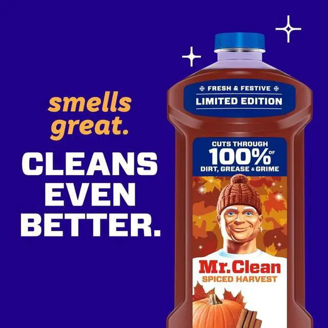 Alt view image 6 of 6 - Mr. Clean All Purpose Cleaner, Floor Cleaner, Mop Soap, Cleaning Liquid, Spiced Harvest, Pumpkin, 41 fl oz